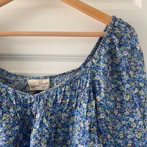 Blue Floral Blouse